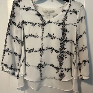 LC Lauren Conrad Floral Lace Blouse